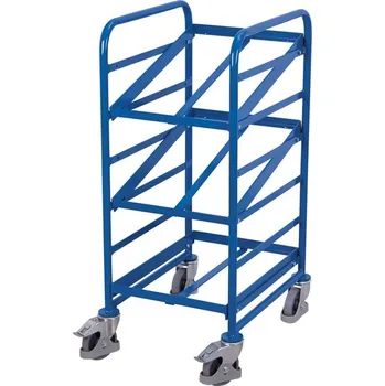 Plošinový vozík Regálový vozík na přepravky VARIOfit,3 police z kovových rámů, ložná plocha 410x610 mm