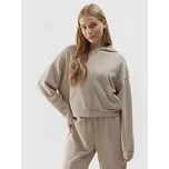 Dámská mikina s kapucí a zipem 4F - hnědá velikost XS hnědá