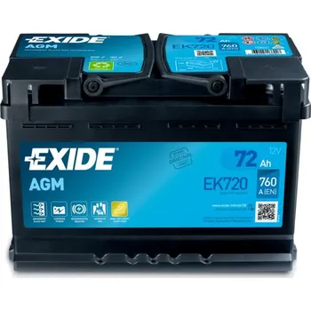 Autobaterie Autobaterie EXIDE Start-Stop AGM, 12V, 72Ah, EK720