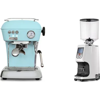 Kávovar Ascaso Dream ONE, Kid Blue + Eureka Atom Specialty 75, white
