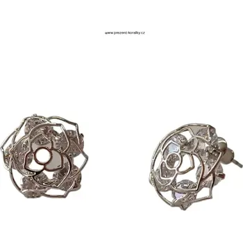 Náušnice Náušnice se Swarovski krystaly - růže (Náušnice bižuterie - růžička)
