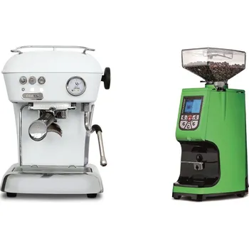 Kávovar Ascaso Dream ONE, Cloud White + Eureka Atom 60, kawasaki green