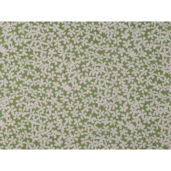 Bavlněná metráž / imitace lnu hrubší, květy