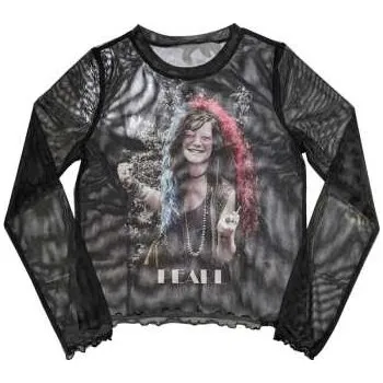 Zahraniční hudba Merch Janis Joplin: Janis Joplin Ladies Long Sleeve T-shirt: Pearl Garden (mesh) (small) S