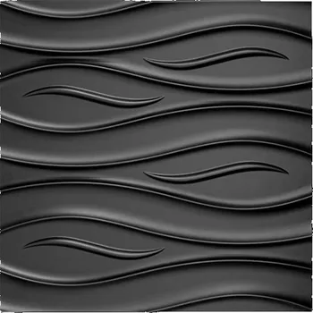 Obklad Obkladové panely 3D PVC vlnovky černé vlnovky D152 černé