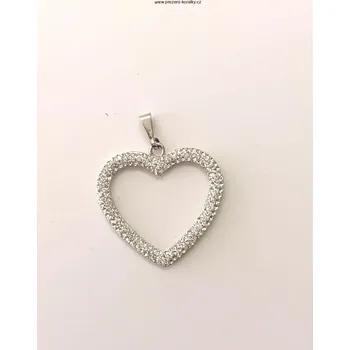 Přívěsek Stříbrný přívěsek ve tvaru srdce se SW kamínky (Stříbrný přívěsek srdce)