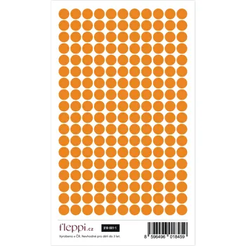 samolepka Fleppi Color coding kolekce | oranžová - kolečka
