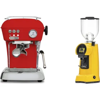 Kávovar Ascaso Dream ONE, Love Red + Eureka Helios 65, yellow