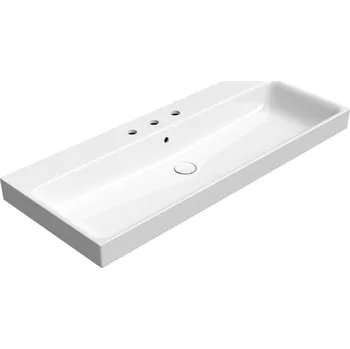 Umyvadlo GSI NUBES keramické umyvadlo 120x50cm, 3 otvory, bílá ExtraGlaze, 9624311