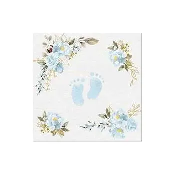 Papírový ubrousek Ubrousky PAW AIRLAID 40x40 cm Baby Feet light blue [50 ks],rychlé dodání