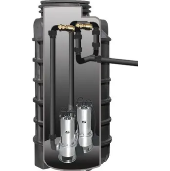 Příslušenství k čerpadlu AQUACUP SUMOBOX 2000 - 2x BEST INOX 1500, Přečerpávací box 1289