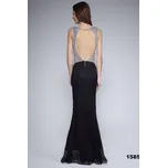 Plesové značkové šaty s kamínky a odhalenými zády - XL Barva: Černá, Velikost: XL