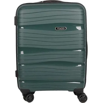 Cestovní taška Malý tmavězelený modrý plastový (polypropylen) kufr VIAGIO, obsah 35 l
