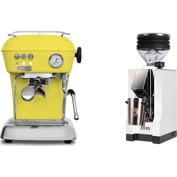 Kávovar Ascaso Dream ONE, Sun Yellow + Eureka Mignon Zero, CR white