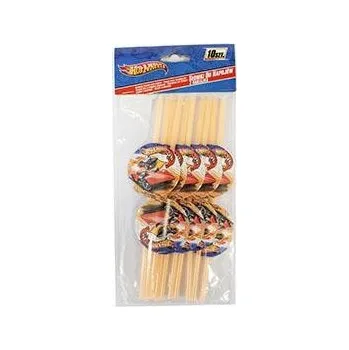Party dekorace Majewski Hot Wheels Party slámky medalion 10ks 484966