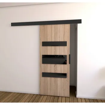 Interiérové dveře Posuvné dveře STANDART MIX D90, Sonoma/Černá