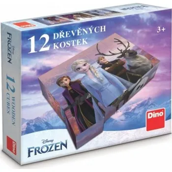 Hračka Kostky kubus Ledové království/Frozen dřevo 12ks