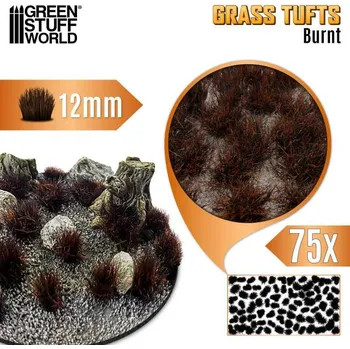 Plastikový model Grass Tufts – samolepící drny spálená tráva, 12mm (75 ks)