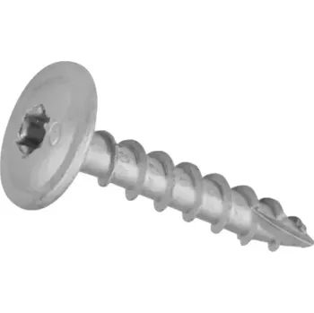 Vrut Tesařský vrut do zahradní architektury 8x50 TORX T40 stříbrný Zn talířová hlava (100 ks/bal)