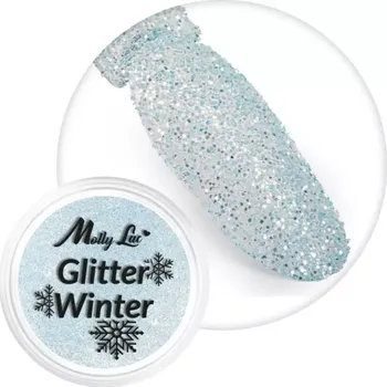 Umělé nehty Jemný glitrový prach na nehty, 1g - Glitter Winter 03 (krásně třpytivý holografický glitter) (Jemný brokát na nehty )
