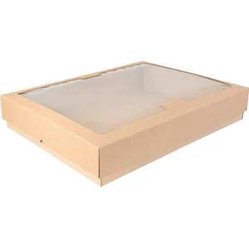 Jednorázové nádobí Think`n green Box s oknem 455/350/80mm 10ks