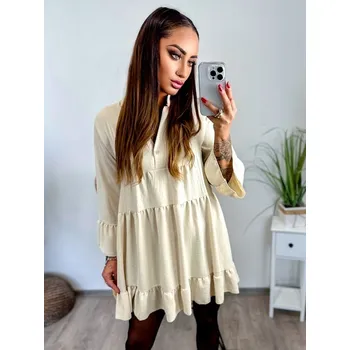 Dámské šaty Volné dámské košilové šaty CREAMY , VELIKOST UNI ( S, M , L )