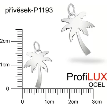 Přívěsek Přívěsek Ocel ozn-P1193 PALMA velikost 17x12mm tl.1.0mm. Velikost kroužku 5mm. Řada přívěsků ProfiLUX.