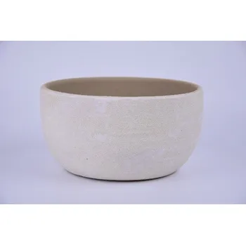Květináč Mísa/Obal na květináč keramický BRAGA, pr.19x10cm, béžová|BEGE|Ego Dekor