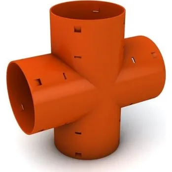 Kanalizační potrubí Midas dvojodbočka 90° (kříž) drenážní DN100/100/100/100, PP