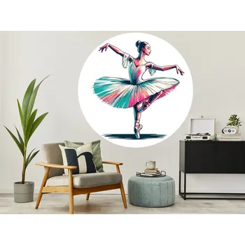 Samolepící dekorace Pózující baletka samolepka na zeď arch 100 x 100 cm