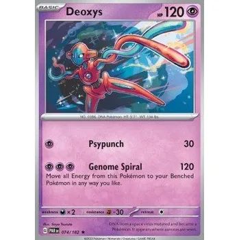 Sběratelská karetní hra Pokémon PAR 074/182 Deoxys - Paradox Rift Stav: Near Mint, Verze: REVERSE HOLO
