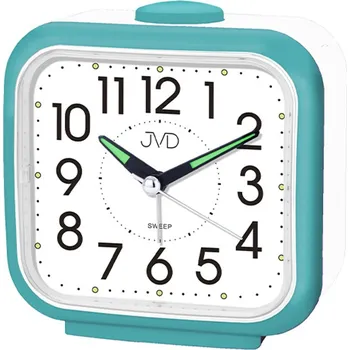 Budík JVD SRP1309.7 - Budík s tichým chodem a možností volby zvonění drnčením nebo pípáním