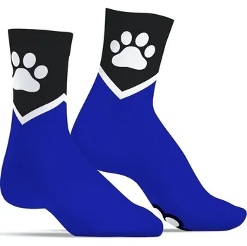 Kinky Puppy Paw Socks Blue, bavlněné ponožky s tlapkami