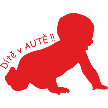 Samolepicí dekorace na vozidlo ON-DESIGN Samolepka DÍTĚ v AUTĚ Barva: červená