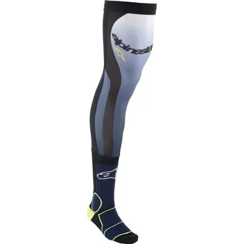 Motodoplněk Ponožky pod ortézy Alpinestars Knee Brace modro-žluto fluo-bílo-černé L/2XL