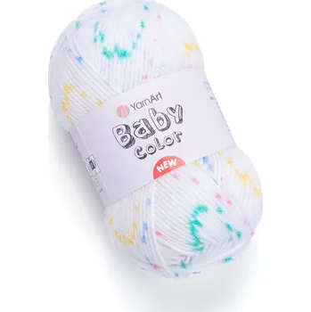 Příze Yarn Art příze Baby Color 214 žlutá, růžová, zelená, modrá na bílé