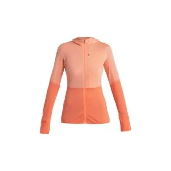 Icebreaker Wmns Merino 200 Realfleece™ Descender LS Zip Hoodie, Glow/Tang/Cb