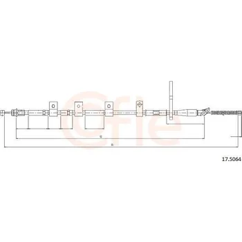 Lanko parkovací brzdy Lanovod parkovací brzdy COFLE 17.5064