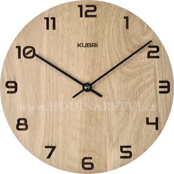 Hodiny KUBRi 0058B - Dubové hodiny české výroby s výraznými čísly