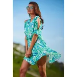 Letní vzdušné šaty s potiskem A295 Barva: Zelená, Velikost: L