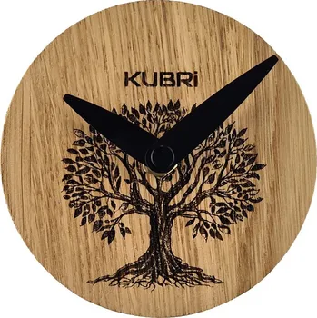 Hodiny KUBRi 0013D - Strom života na miniaturních dubových hodinách
