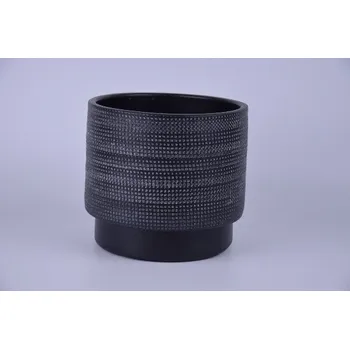 Květináč Obal na květináč keramický LEIRIA, pr.17x15cm, černá|BLACK|Ego Dekor
