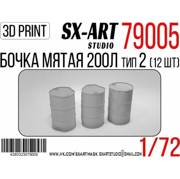 Plastikový model 1/72 Damaged Barrel 200l type 2 (12 pcs.)