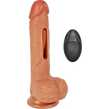 Vibrátor SuperLove Vibrating & Flapping Realistic Thick Dildo Vibrator Skin