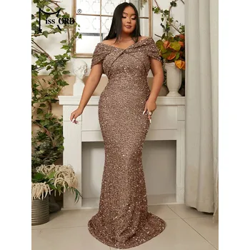 Dámské šaty Originální plesové šaty LissCord lC1299 Barva: Hnědá, Velikost: 3XL