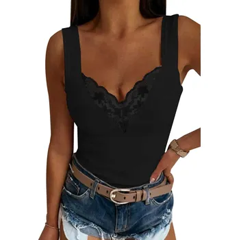 Bodycon top s krajkou Barva: Černá, Velikost: 3XL