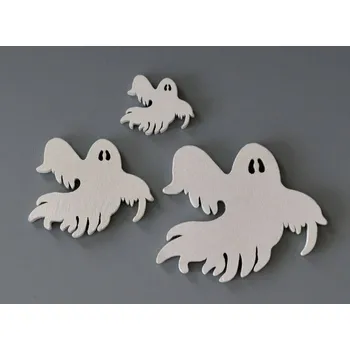 Dřevěné dekorace - DUCH BÍLÝ A1 - MALÝ - 3 x 2,6 cm