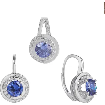 Souprava šperků Bealio BEALIO Stříbrná souprava TANZANIT kulatá 03-10337-1950