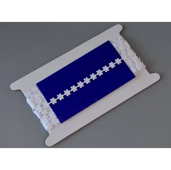 Stuha Saténová stuha BÍLÉ KVĚTINKY - bal. 9 m