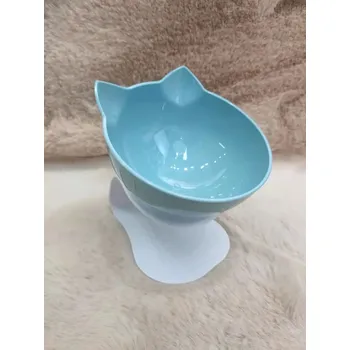 miska pro kočku Protiskluzová miska na granule (vodu) pro kočičky s nakloněným stojánkem Barva: Modrá